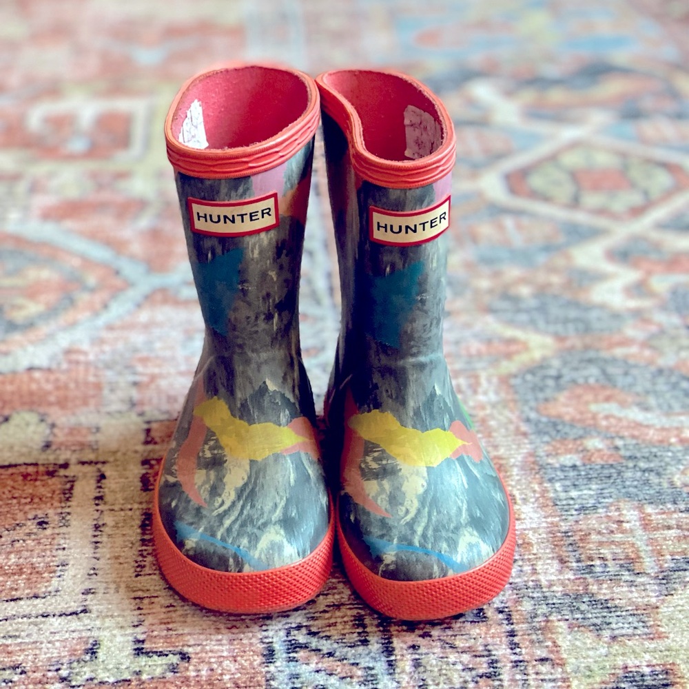 Hunter Multi-Color Rain Boots - Kids size 6